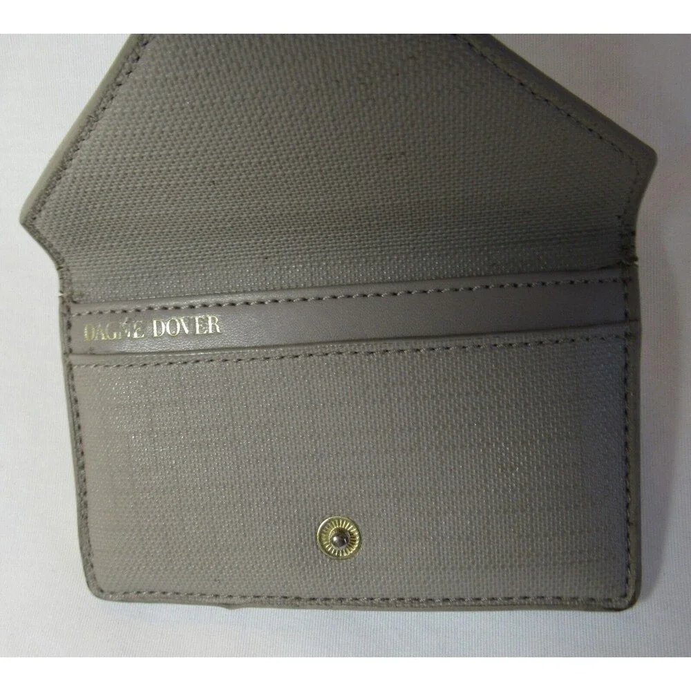 Dagne Dover Gray Textured Small Snap Card Wallet EUC